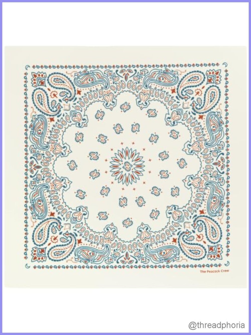 100% Cotton Paisley Bandana Multipurpose 22x22 in